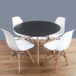 ing table with 4 white designer inspired eames dsw eiffel chairs 691 p master
